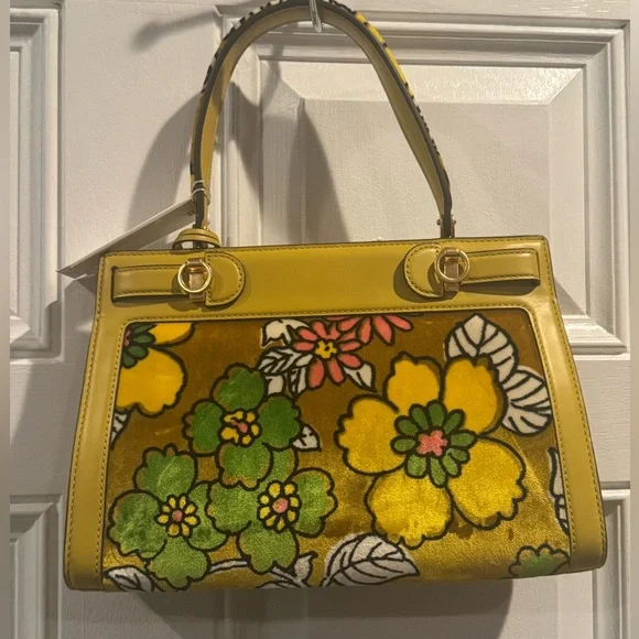 Tory Burch Yellow Floral Satchel - Picture 2 of 9